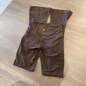 Lululemon chocolate brown mini flare align leggings - size 4